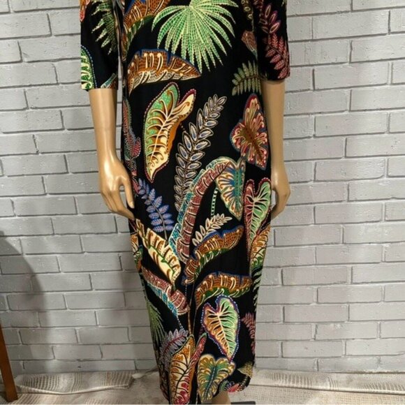 Farm Rio Tropical Leaf Print Dress - Size XL - Picture 6 of 10